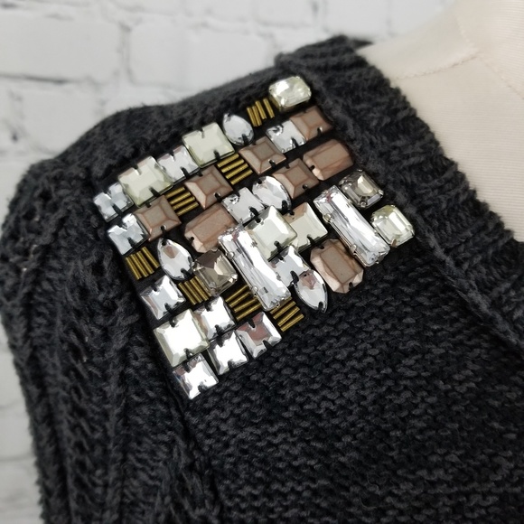 AMERICAN EAGLE | gray zip front knit sweater - Picture 2 of 5